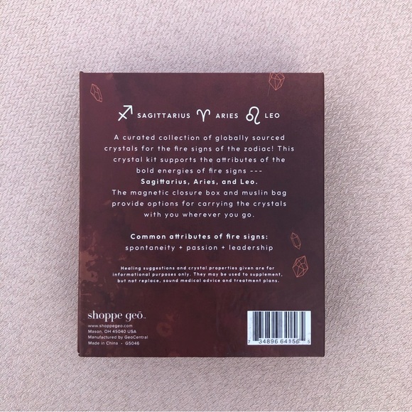 Zodiac Crystal Collection FIRE 6 Stones/Crystals & Carrying Bag by Shoppe Geo - Picture 5 of 9